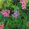 Ginette Ash - Feuilles et fleurs rose tropicales